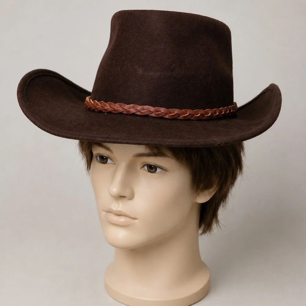 Vintage Goorin Bros of California Lite Felt 100% Wool Hat Wide Brim Fedora Brown